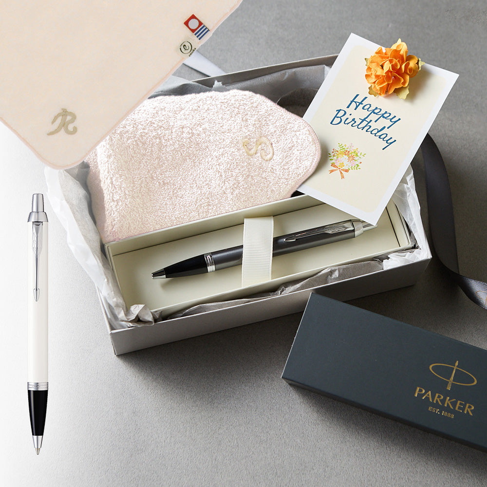 ボールペン IM The Core Line + タオルハンカチ パウダーピンク  / Premium Gift Set