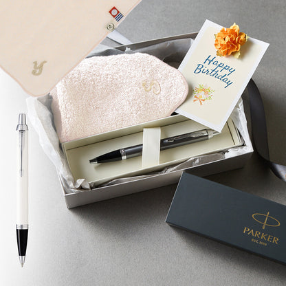 ボールペン IM The Core Line + タオルハンカチ パウダーピンク  / Premium Gift Set