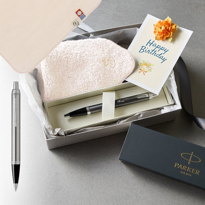 ボールペン IM The Core Line + タオルハンカチ パウダーピンク  / Premium Gift Set