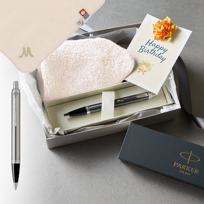 ボールペン IM The Core Line + タオルハンカチ パウダーピンク  / Premium Gift Set
