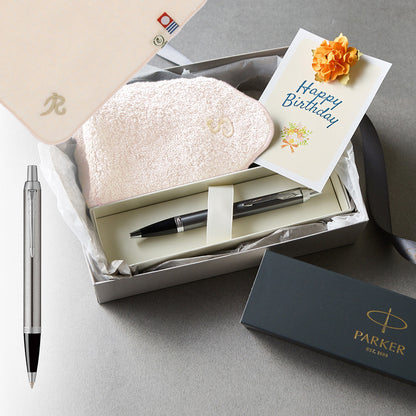 ボールペン IM The Core Line + タオルハンカチ パウダーピンク  / Premium Gift Set