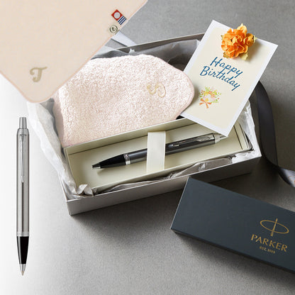 ボールペン IM The Core Line + タオルハンカチ パウダーピンク  / Premium Gift Set