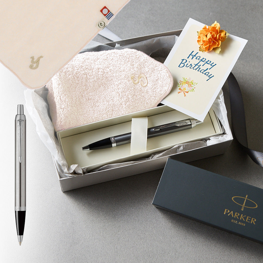 ボールペン IM The Core Line + タオルハンカチ パウダーピンク  / Premium Gift Set