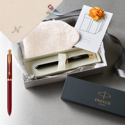 マルチファンクションペン SONNET + タオルハンカチ ピンク  / Premium Gift Set