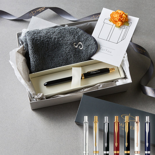 マルチファンクションペン SONNET + タオルハンカチ クラシックグレー  / Premium Gift Set