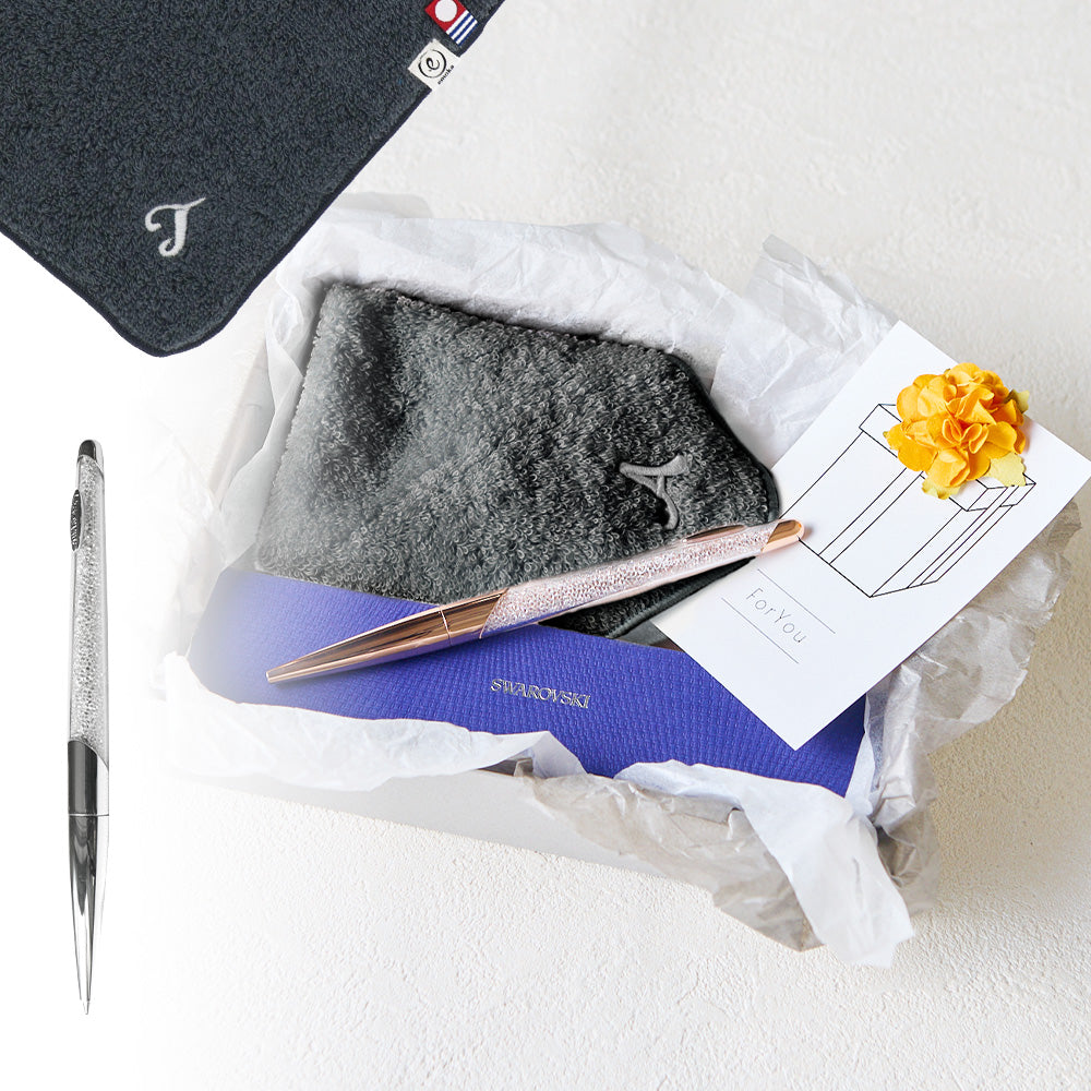 ボールペン NOVA + タオルハンカチ クラシックグレー / Premium Gift Set