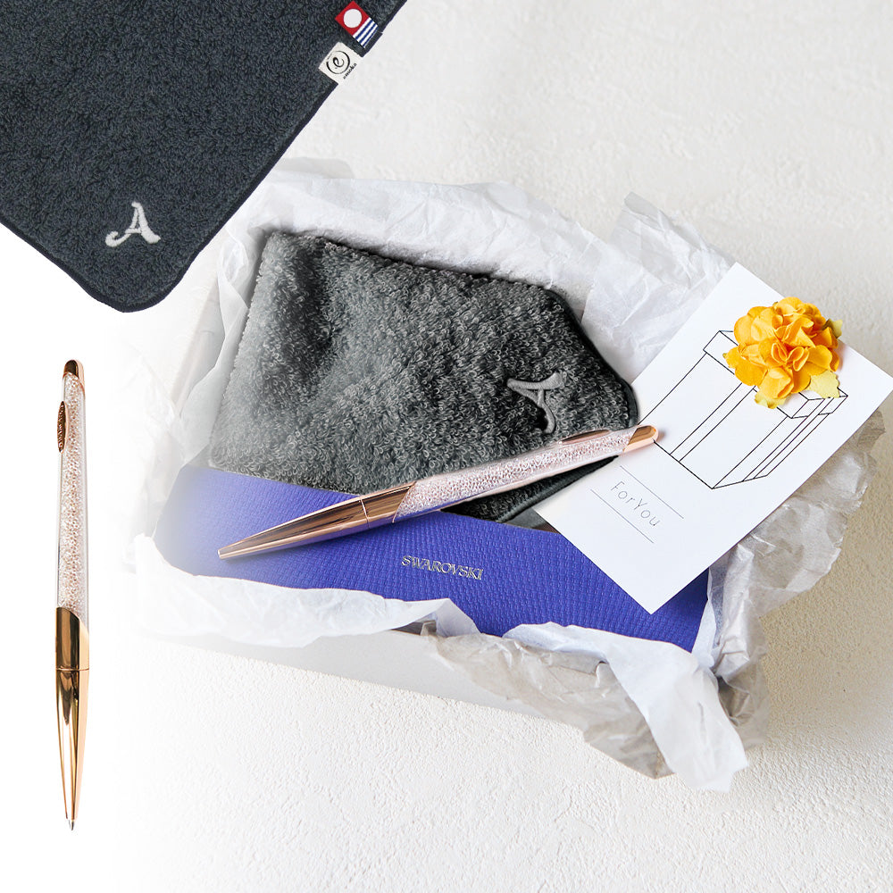 ボールペン NOVA + タオルハンカチ クラシックグレー / Premium Gift Set