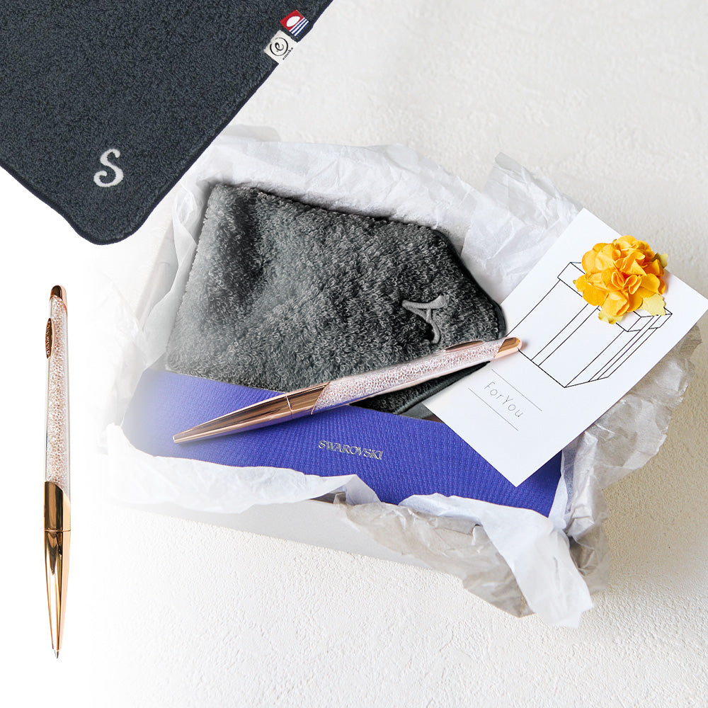 ボールペン NOVA + タオルハンカチ クラシックグレー / Premium Gift Set