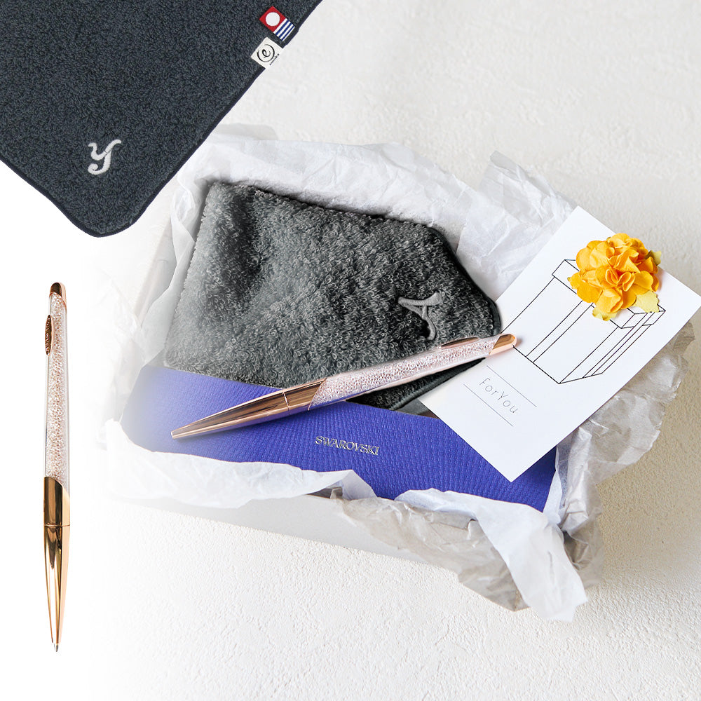 ボールペン NOVA + タオルハンカチ クラシックグレー / Premium Gift Set