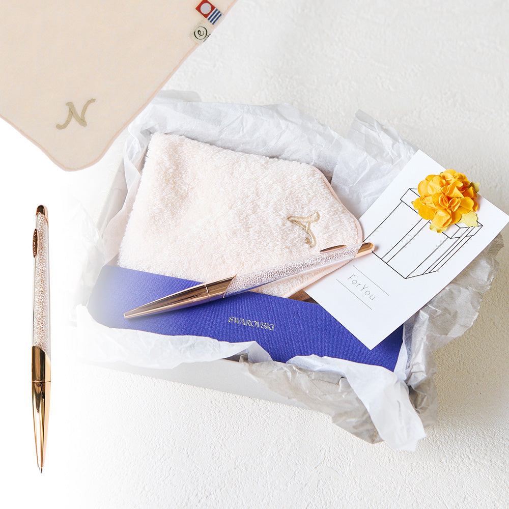 ボールペン NOVA + タオルハンカチ パウダーピンク  / Premium Gift Set