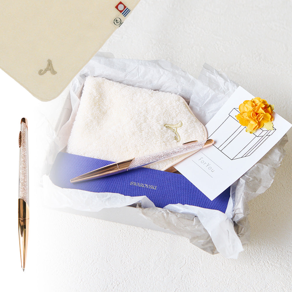 ボールペン NOVA + タオルハンカチ ナチュラル / Premium Gift Set
