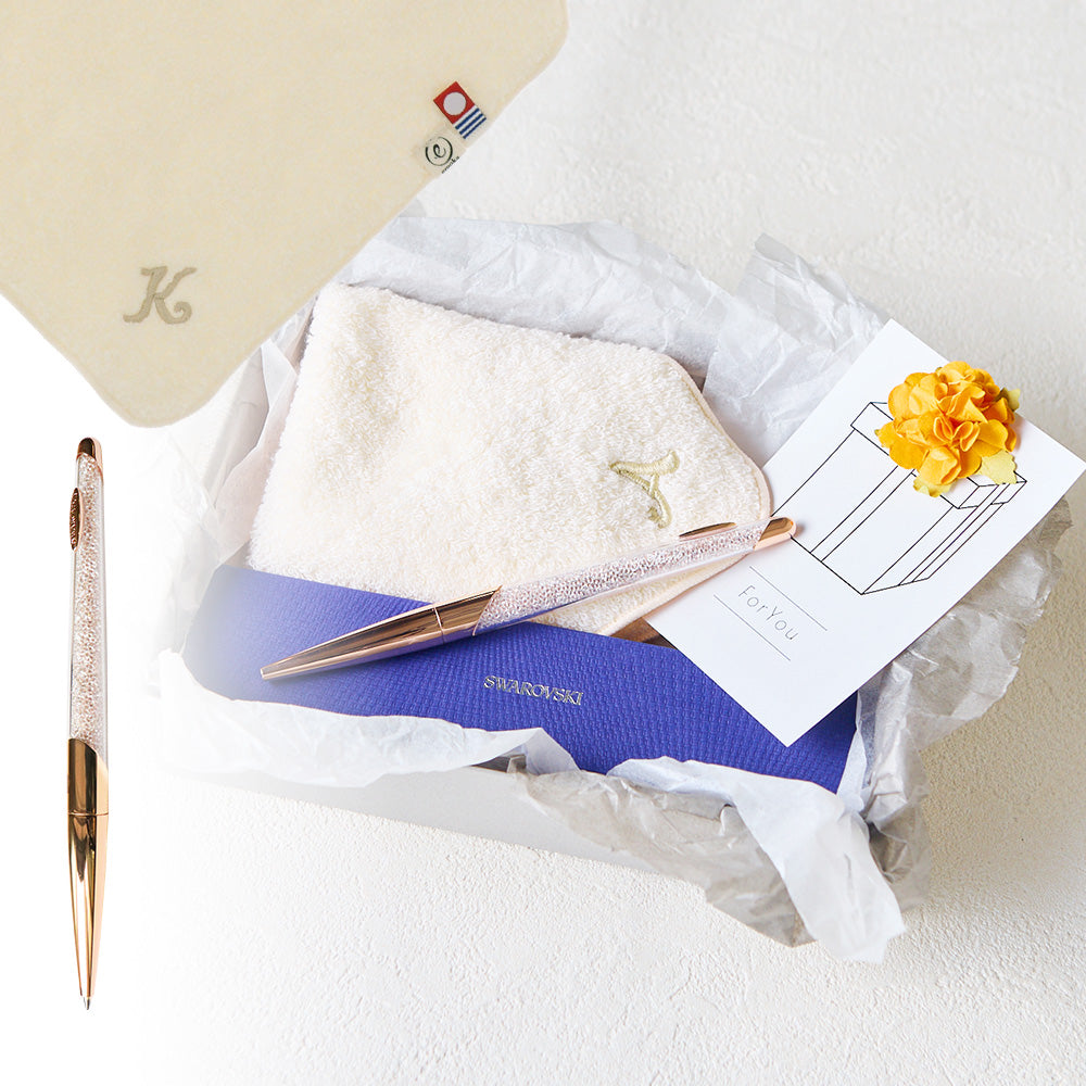 ボールペン NOVA + タオルハンカチ ナチュラル / Premium Gift Set