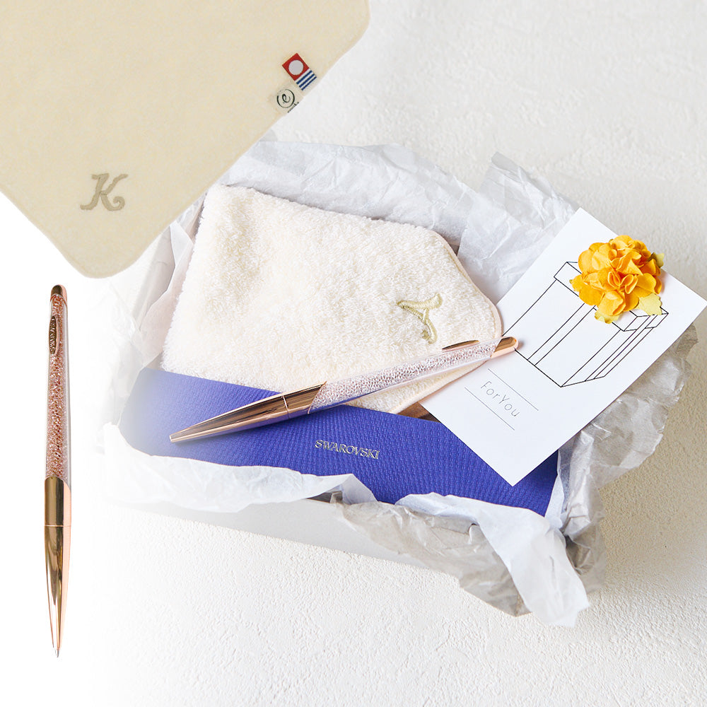 ボールペン NOVA + タオルハンカチ ナチュラル / Premium Gift Set