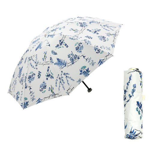 日傘 ブルー 50cm 1JI27774-74-35 / 東レ サマーシールド 手開き式 折りたたみ傘 晴雨兼用 ボタニカル