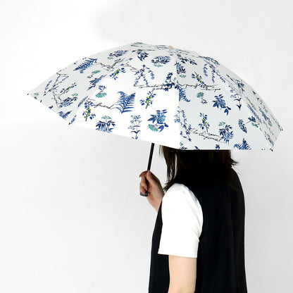 日傘 ブルー 50cm 1JI27774-74-35 / 東レ サマーシールド 手開き式 折りたたみ傘 晴雨兼用 ボタニカル