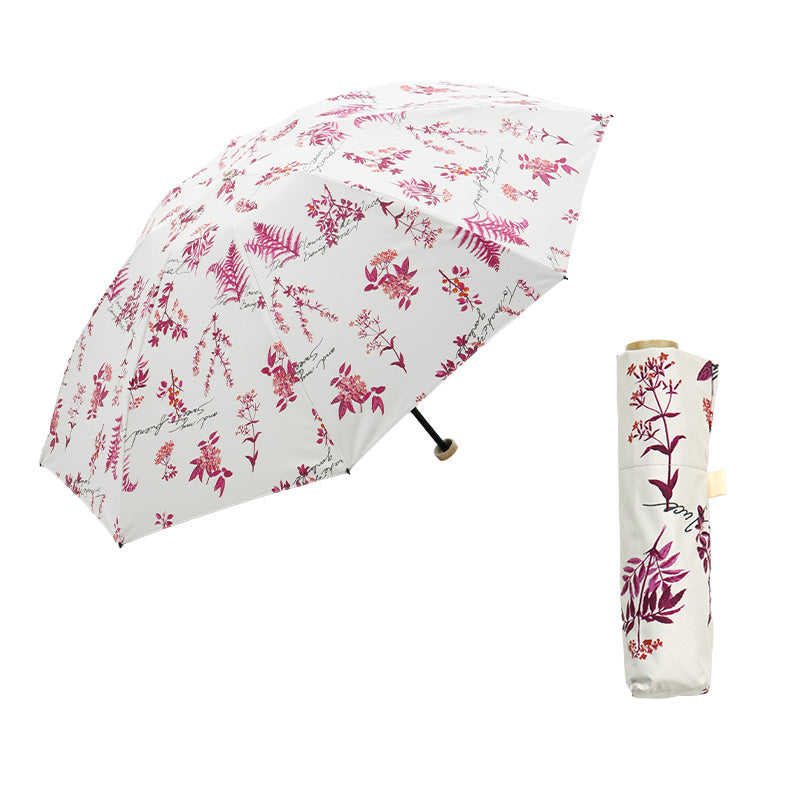 日傘 ピンク 50cm 1JI27774-74-73 / 東レ サマーシールド 手開き式 折りたたみ傘 晴雨兼用 ボタニカル