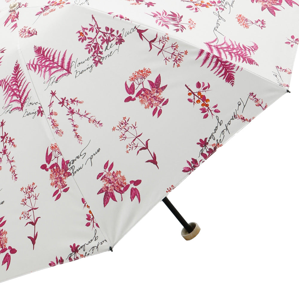 日傘 ピンク 50cm 1JI27774-74-73 / 東レ サマーシールド 手開き式 折りたたみ傘 晴雨兼用 ボタニカル