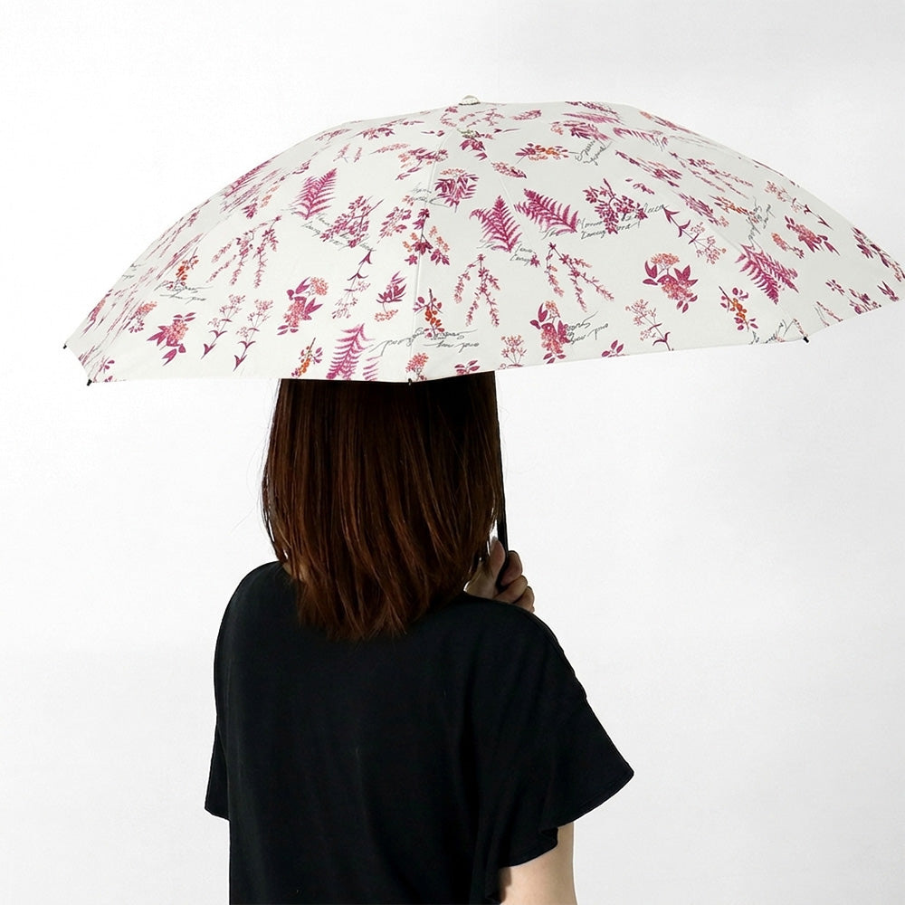 日傘 ピンク 50cm 1JI27774-74-73 / 東レ サマーシールド 手開き式 折りたたみ傘 晴雨兼用 ボタニカル
