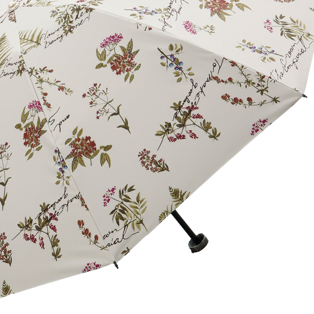 日傘 ベージュ 50cm 1JI27774-74-83 / 東レ サマーシールド 手開き式 折りたたみ傘 晴雨兼用 ボタニカル