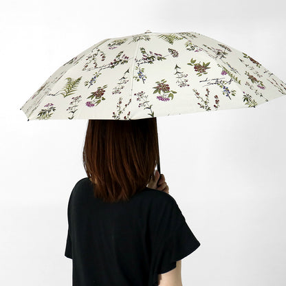 日傘 ベージュ 50cm 1JI27774-74-83 / 東レ サマーシールド 手開き式 折りたたみ傘 晴雨兼用 ボタニカル