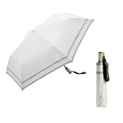 日傘 ピンク 53cm 1JI27376-73 / 自動開閉式 折りたたみ傘 晴雨兼用 先染めボーダー