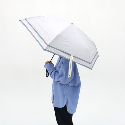 日傘 ピンク 53cm 1JI27376-73 / 自動開閉式 折りたたみ傘 晴雨兼用 先染めボーダー