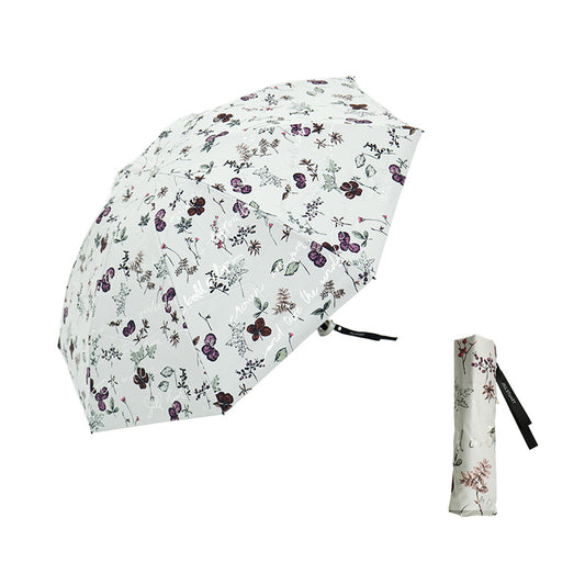 日傘 ライラック 50cm 1JI27715-15-23 / 手開き式 折りたたみ傘 晴雨兼用 ボタニカル箔押し
