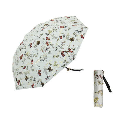 日傘 オレンジ 50cm 1JI27715-15-65 / 手開き式 折りたたみ傘 晴雨兼用 ボタニカル箔押し