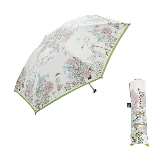 日傘 グリーン 50cm 1AQ27173-73-45 / 東レ サマーシールド 手開き式 折りたたみ傘 晴雨兼用 ロンドン・イラストシリーズ