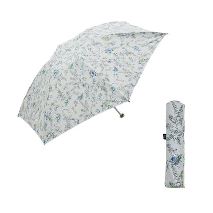 日傘 ライトベージュ 50cm 1AQ27177-77-81 / 手開き式 折りたたみ傘 晴雨兼用 ボタニカル