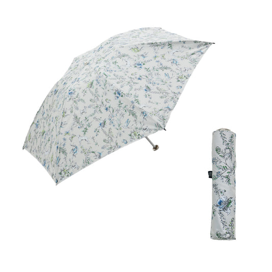日傘 ライトベージュ 50cm 1AQ27177-77-81 / 手開き式 折りたたみ傘 晴雨兼用 ボタニカル