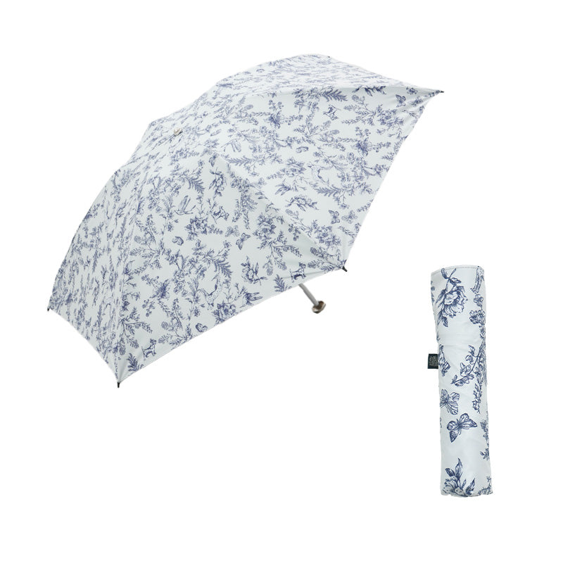 日傘 オフホワイト 50cm 1AQ27177-77-91 / 手開き式 折りたたみ傘 晴雨兼用 ボタニカル