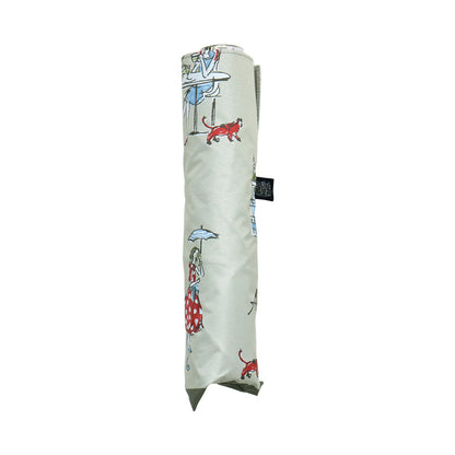 日傘 ライトベージュ 50cm 1AQ27776-76-81 / 手開き式 折りたたみ傘 晴雨兼用 ロンドン・イラストシリーズ