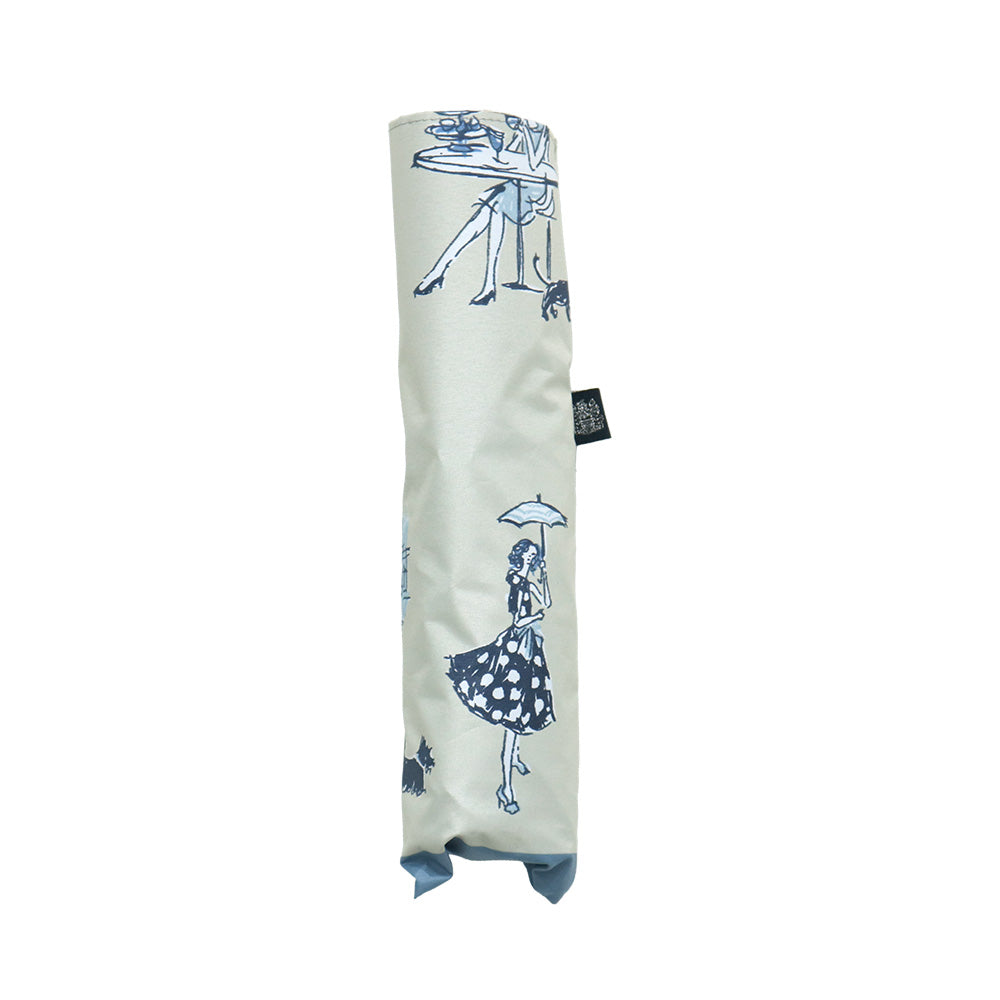 日傘  オフホワイト 50cm 1AQ27776-76-91 / 手開き式 折りたたみ傘 晴雨兼用 ロンドン・イラストシリーズ