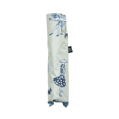 日傘  オフホワイト 50cm 1AQ27776-76-91 / 手開き式 折りたたみ傘 晴雨兼用 ロンドン・イラストシリーズ