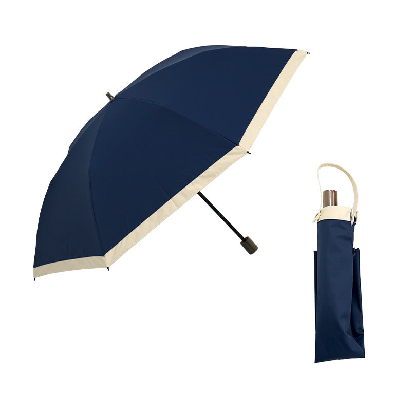 日傘 バイカラーネイビー 55cm 1BH22028-29-37 / 東レ サマーシールド 手開き式 折りたたみ傘 晴雨兼用 スマート2Way
