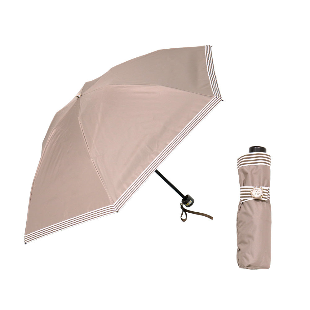 日傘 ベージュ 55cm 1BH27229-29-83 / 東レ サマーシールド 手開き式 折りたたみ傘 晴雨兼用 グログランリボン