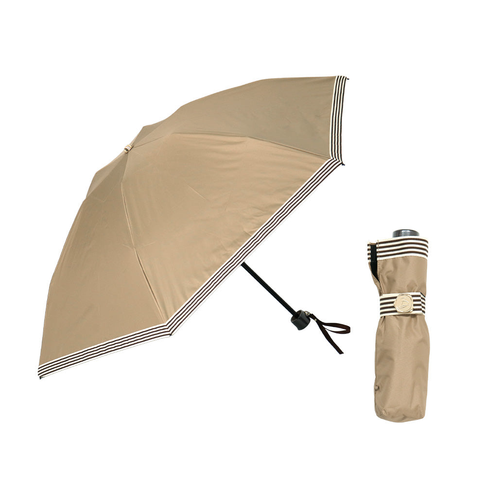 日傘 キャメル 55cm 1BH27229-29-84 / 東レ サマーシールド 手開き式 折りたたみ傘 晴雨兼用 グログランリボン