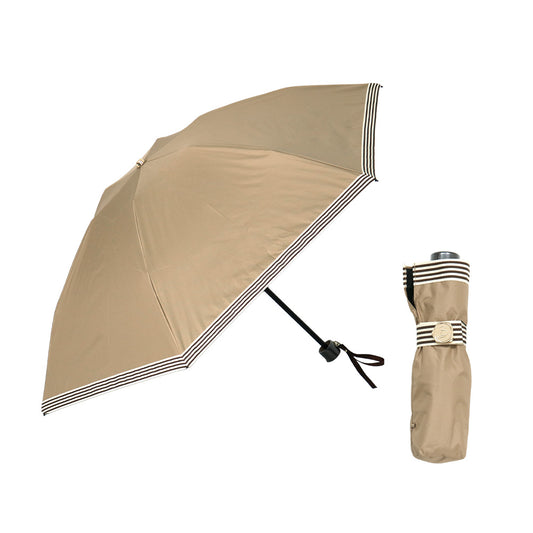 日傘 キャメル 55cm 1BH27229-29-84 / 東レ サマーシールド 手開き式 折りたたみ傘 晴雨兼用 グログランリボン