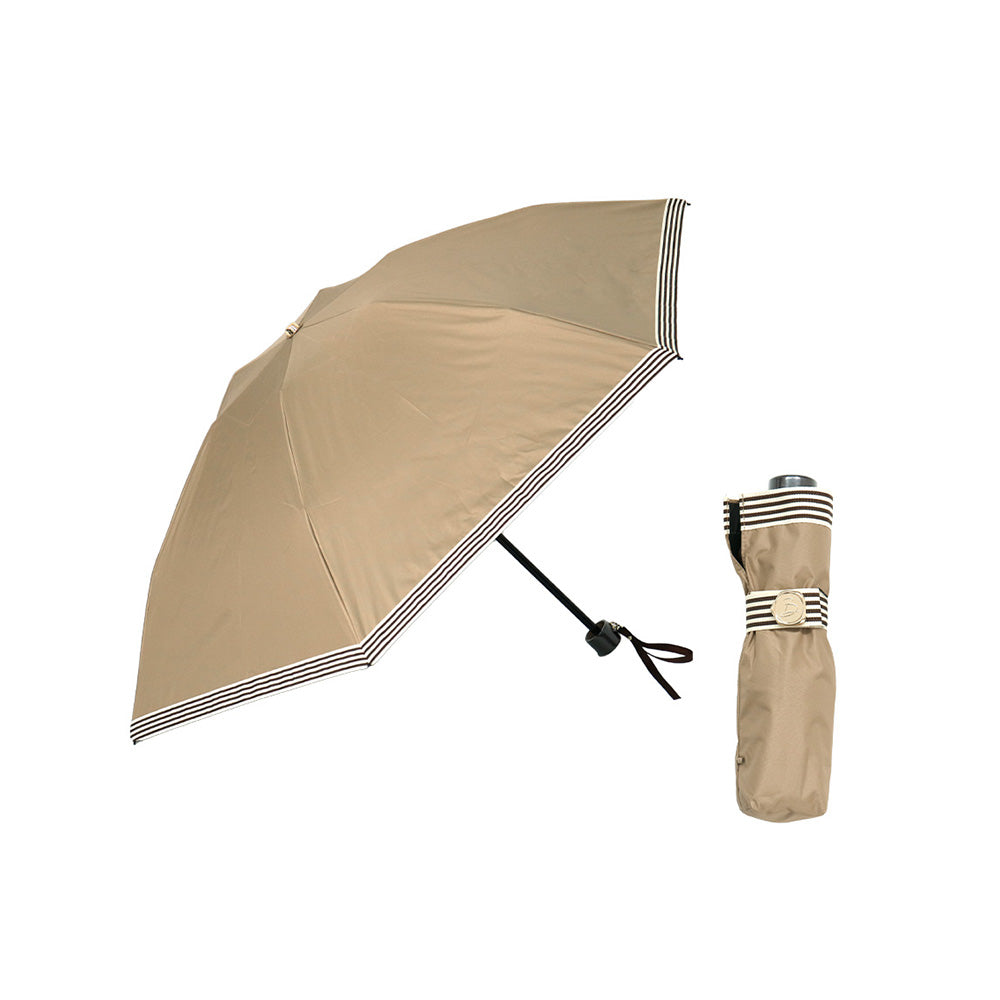 日傘 キャメル 50cm 1BH27729-29-84 / 東レ サマーシールド 手開き式 折りたたみ傘 晴雨兼用 グログランリボン