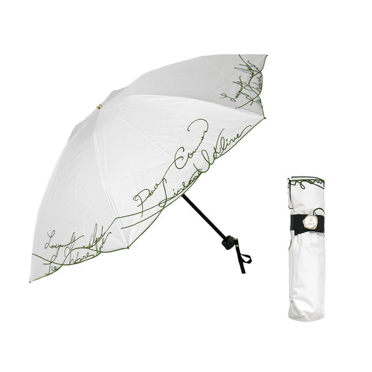 日傘 ホワイト 50cm 1BH27726-26-90 / 東レ サマーシールド 手開き式 折りたたみ傘 晴雨兼用 カリグラフィー刺繍