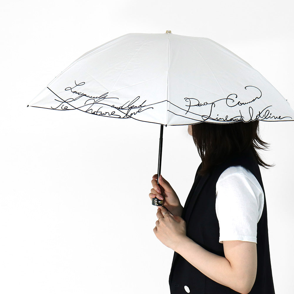 日傘 ホワイト 50cm 1BH27726-26-90 / 東レ サマーシールド 手開き式 折りたたみ傘 晴雨兼用 カリグラフィー刺繍