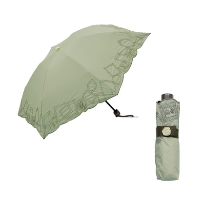 日傘 ミント 50cm 1BH27753-53-41 / 東レ サマーシールド 手開き式 折りたたみ傘 晴雨兼用 額縁刺しゅう