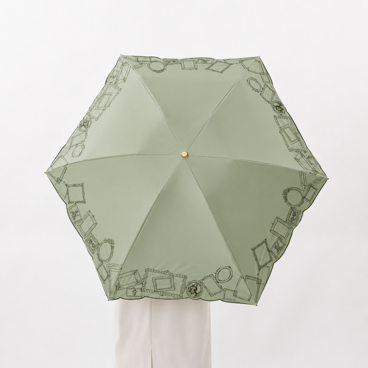 日傘 ミント 50cm 1BH27753-53-41 / 東レ サマーシールド 手開き式 折りたたみ傘 晴雨兼用 額縁刺しゅう