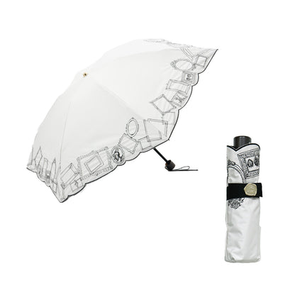 日傘 クリーム 50cm 1BH27753-53-80 / 東レ サマーシールド 手開き式 折りたたみ傘 晴雨兼用 額縁刺しゅう