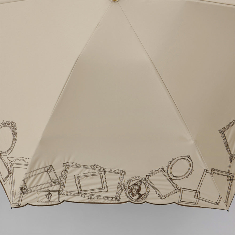日傘 ベージュ 50cm 1BH27753-53-83 / 東レ サマーシールド 手開き式 折りたたみ傘 晴雨兼用 額縁刺しゅう