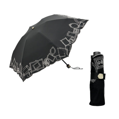 日傘 ブラック 50cm 1BH27753-53-98 / 東レ サマーシールド 手開き式 折りたたみ傘 晴雨兼用 額縁刺しゅう