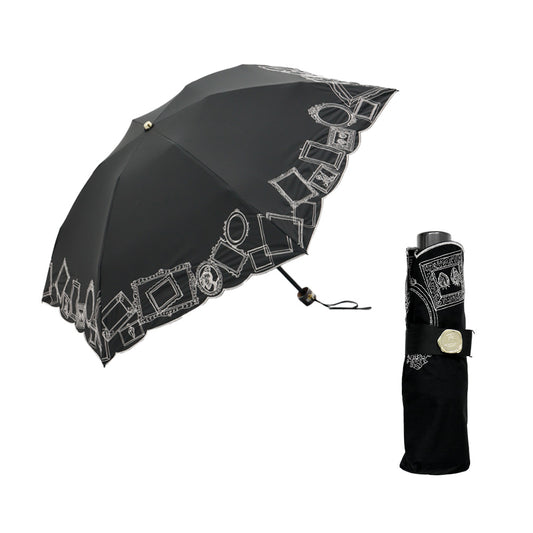 日傘 ブラック 50cm 1BH27753-53-98 / 東レ サマーシールド 手開き式 折りたたみ傘 晴雨兼用 額縁刺しゅう