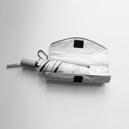 日傘 コットンホワイト 55cm / 自動開閉式 折りたたみ傘 晴雨兼用