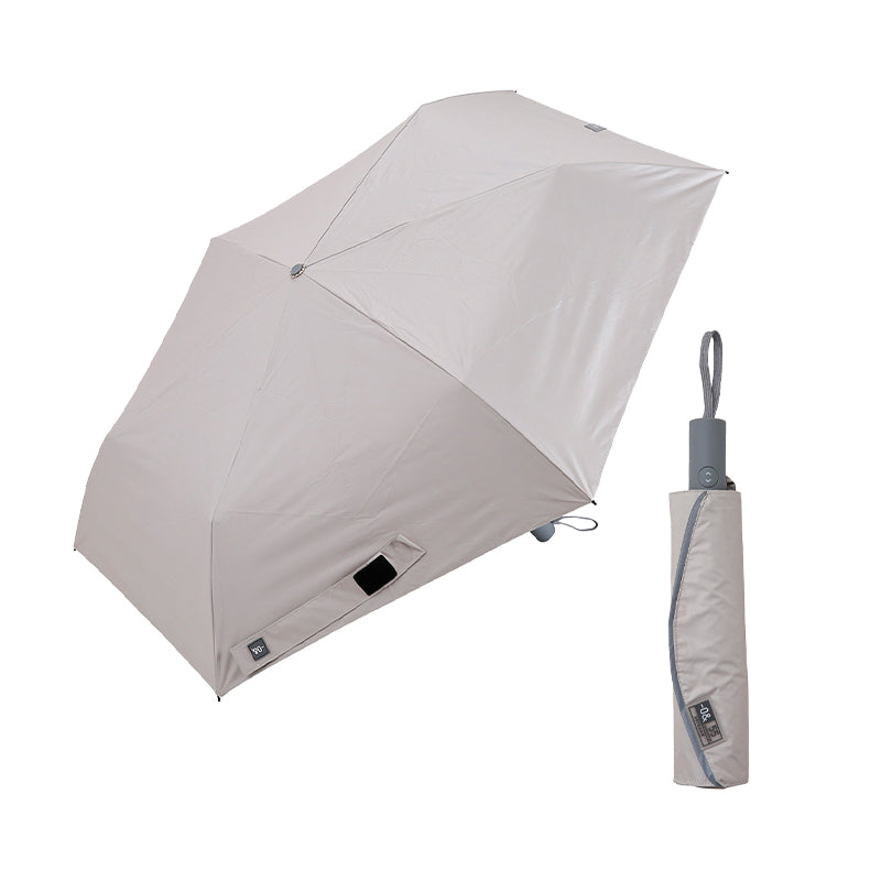 日傘 サンドベージュ 55cm / 自動開閉式 折りたたみ傘 晴雨兼用